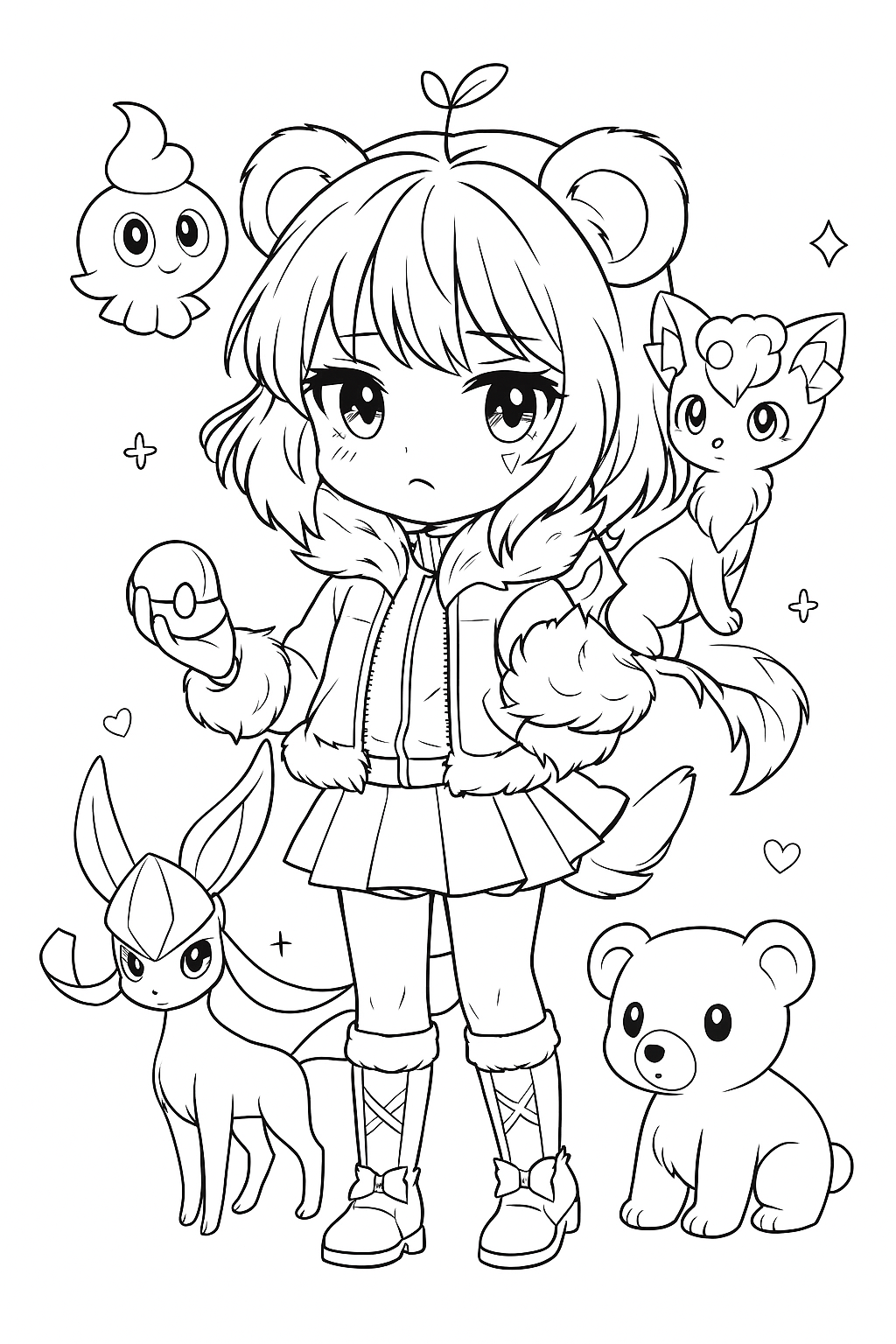 Simmy Holding a Teddy Bear with Stars Flying Around 2