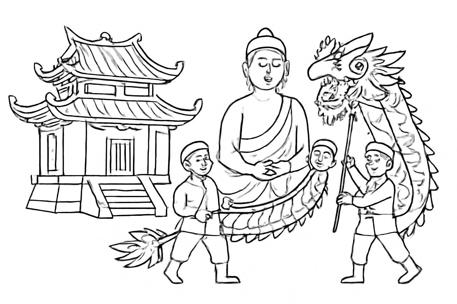 Cultural Symbol Coloring Page