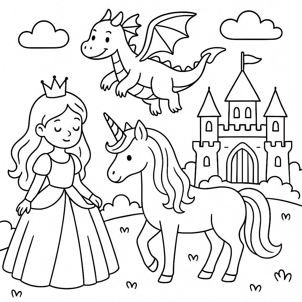 Fantasy and Fairy Tale Coloring Page