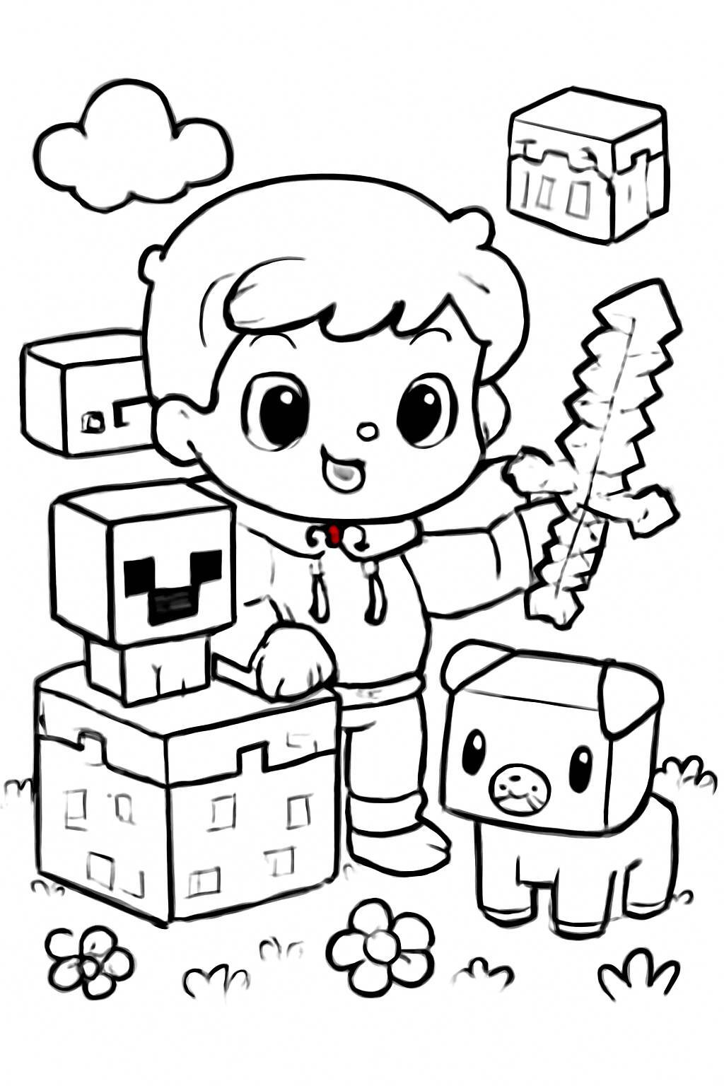 Minecraft Coloring Pages for Kids – Fun and Lively Minecraft Pictures