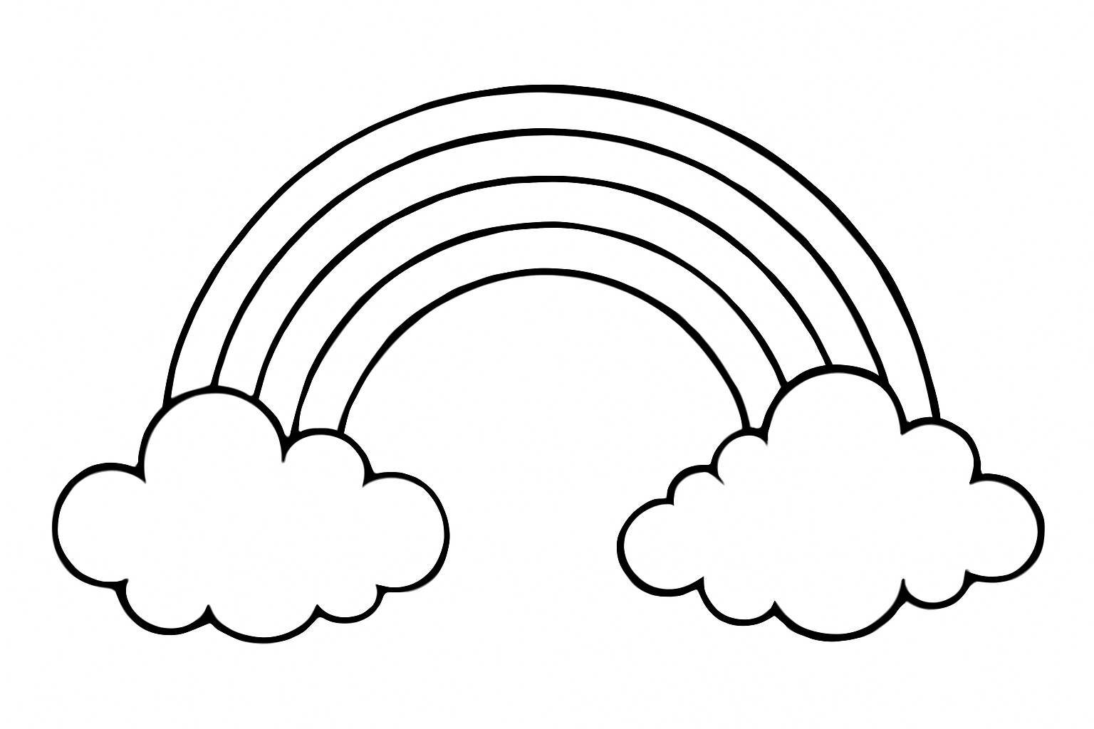 Rainbow with White Clouds