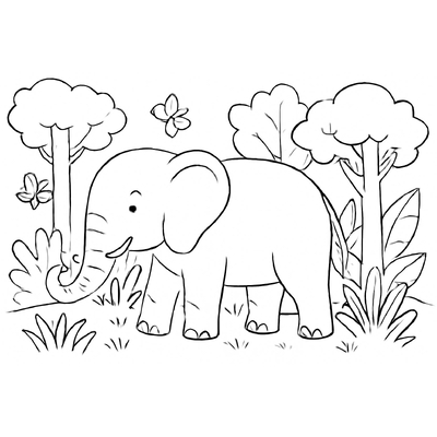 Elephant Coloring Pages for Kids – Printable Elephant Coloring PDF