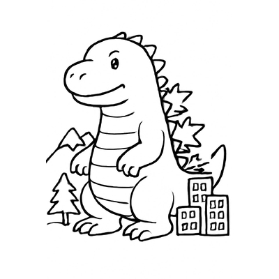 Godzilla Coloring Pages for Kids – Free PDF Download