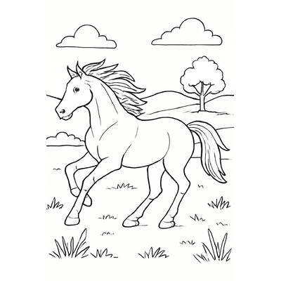 Horse Coloring Pages for Kids – Free PDF Download