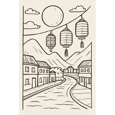 Mid-Autumn Festival Coloring Pages for Kids – Free PDF Download