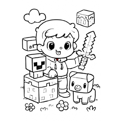 Minecraft Coloring Pages for Kids – Fun and Lively Minecraft Pictures