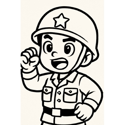 Soldier Marching Coloring Pages for Kids – Easy PDF Download