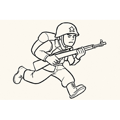 Soldier Marching Coloring Pages for Kids – Easy PDF Download
