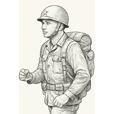 Soldier Marching Coloring Pages for Kids – Easy PDF Download