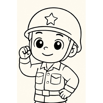Soldier Marching Coloring Pages for Kids – Easy PDF Download