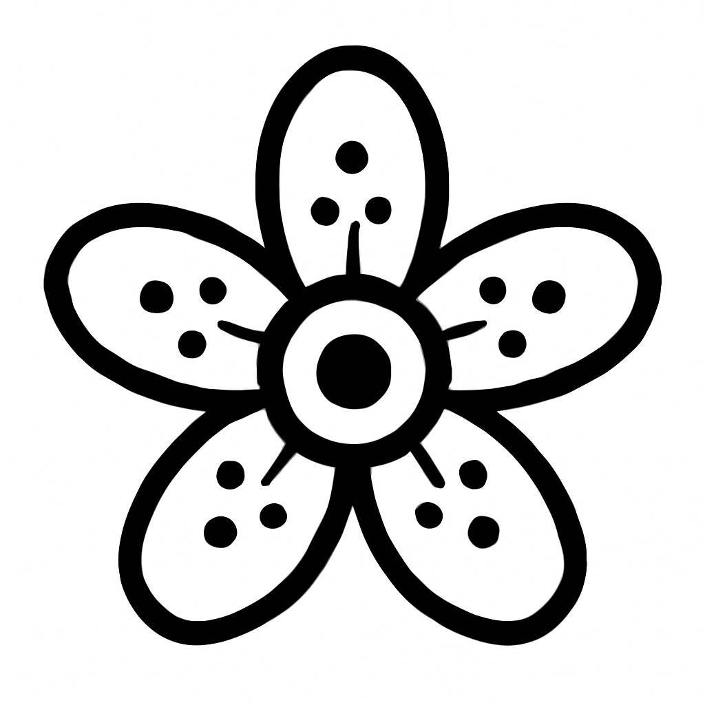 Pop-Art Five-Petal Flower