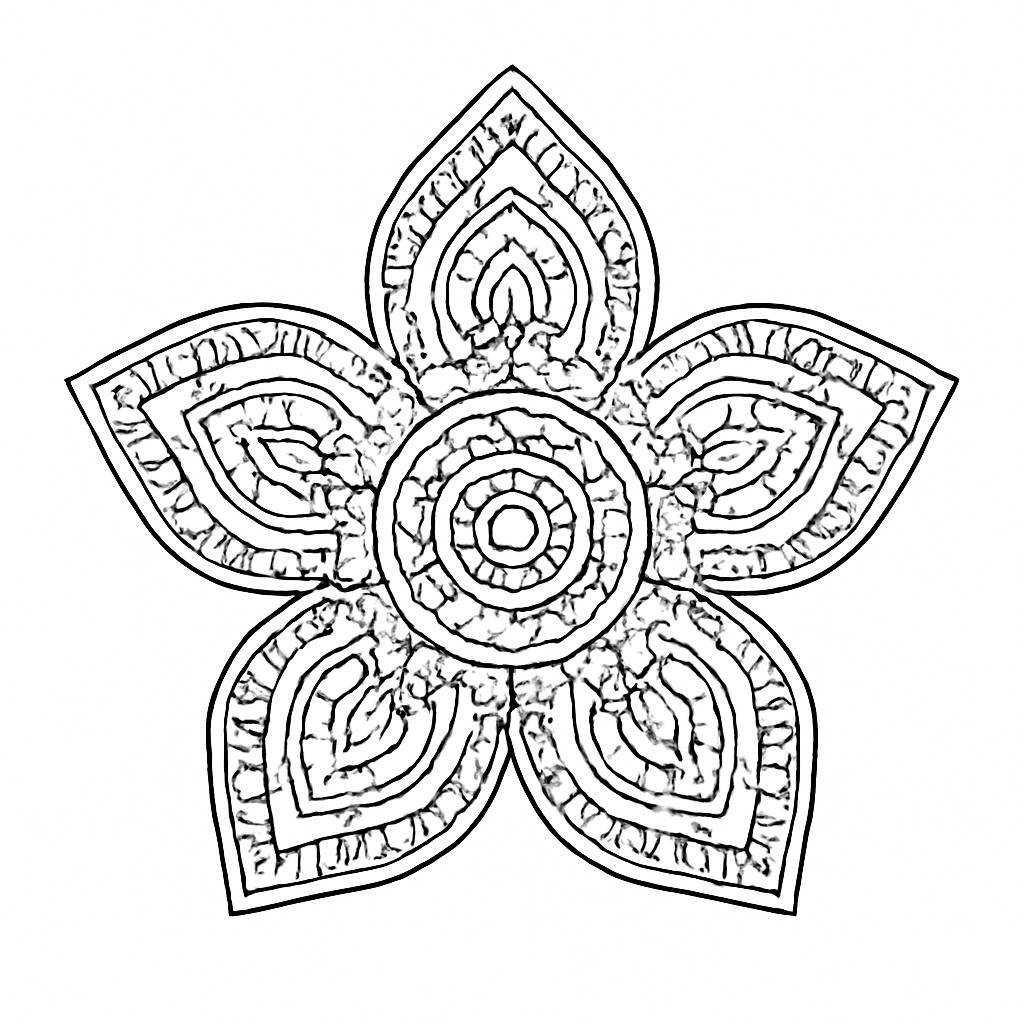 Mandala Five-Petal Flower