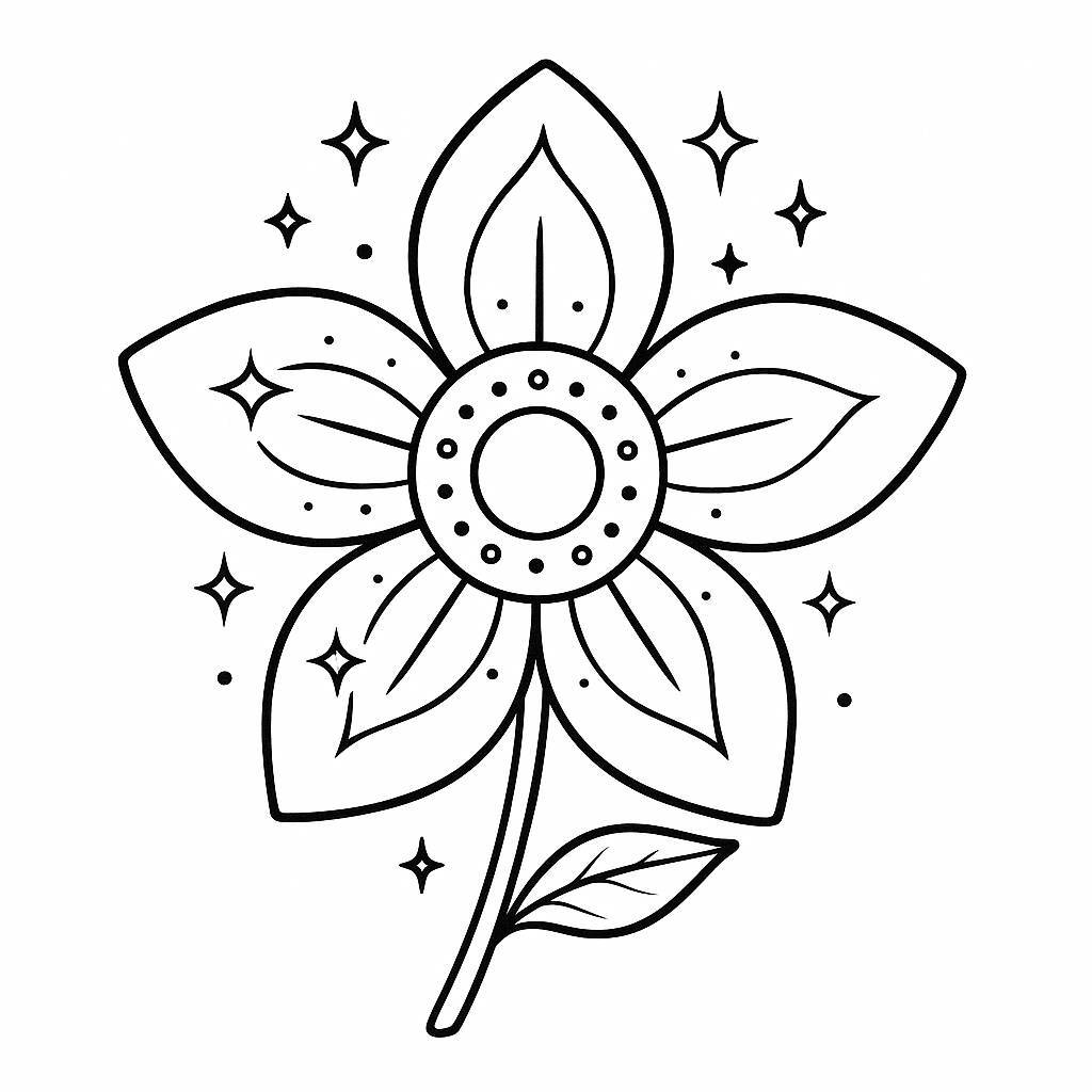 Metallic Five-Petal Flower
