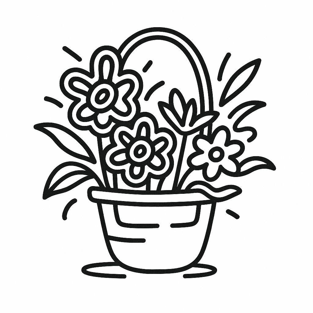 Neon Flower Basket