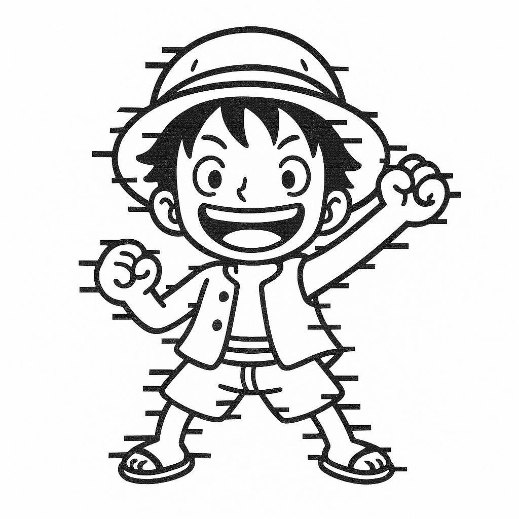 Digital Glitch Luffy