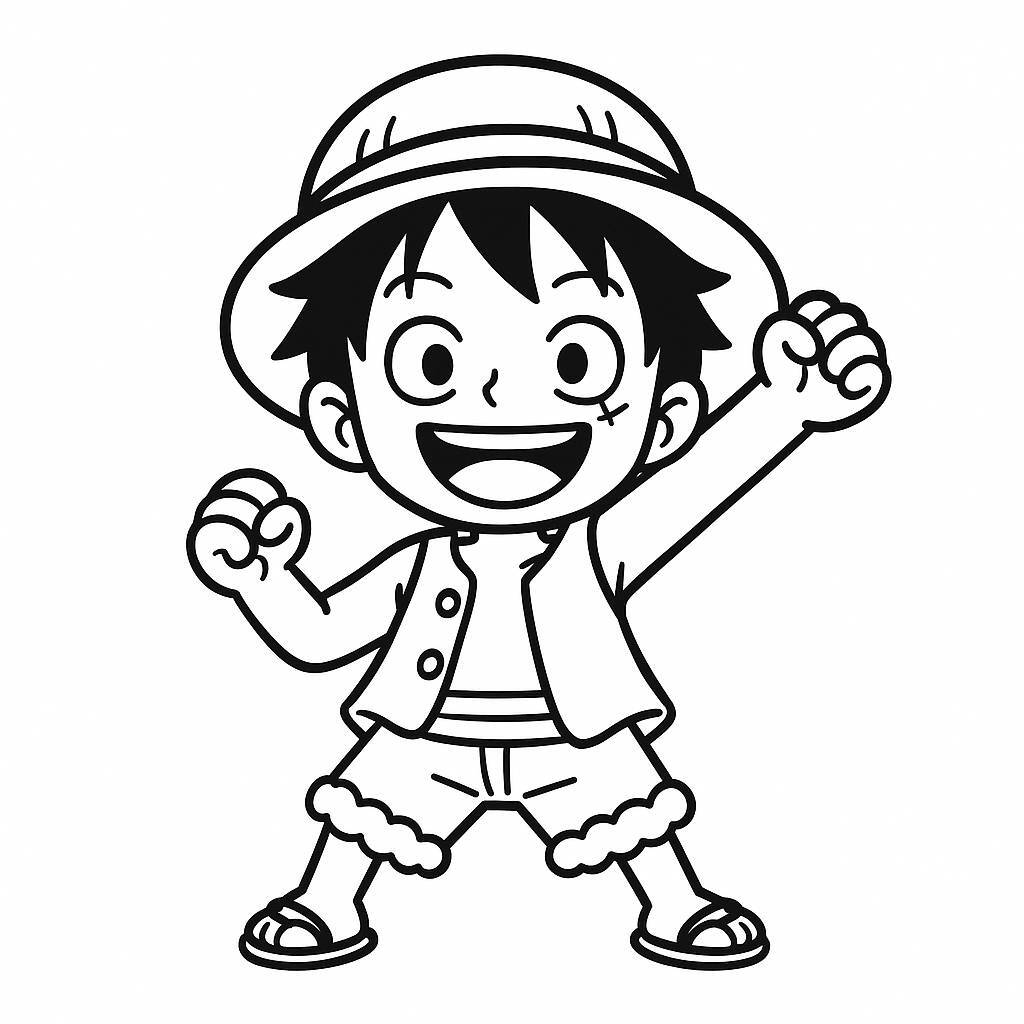 Bright Cartoon Luffy