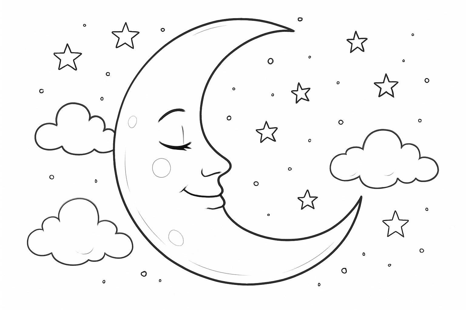 Moon Coloring Pages for Kids – Easy-to-Download Coloring Sheets