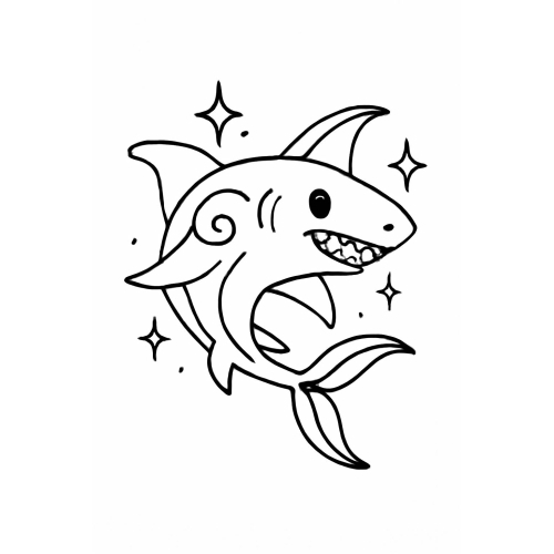 Shark Coloring Pages for Kids – Free Printable Shark Coloring PDF 11