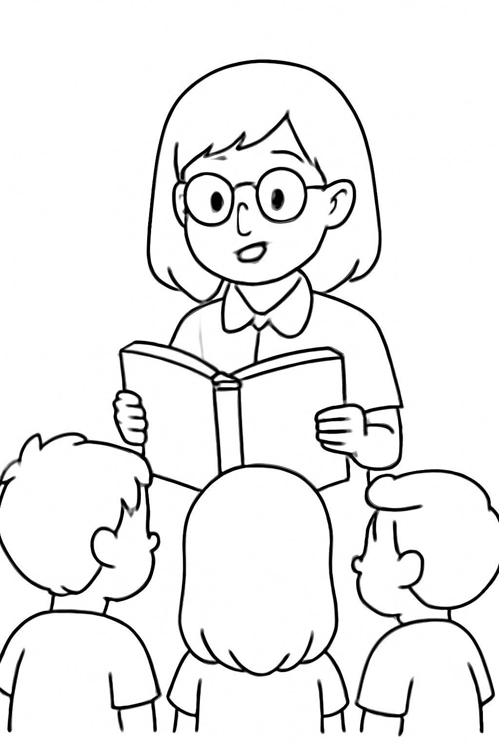 Teacher Reading a Book
