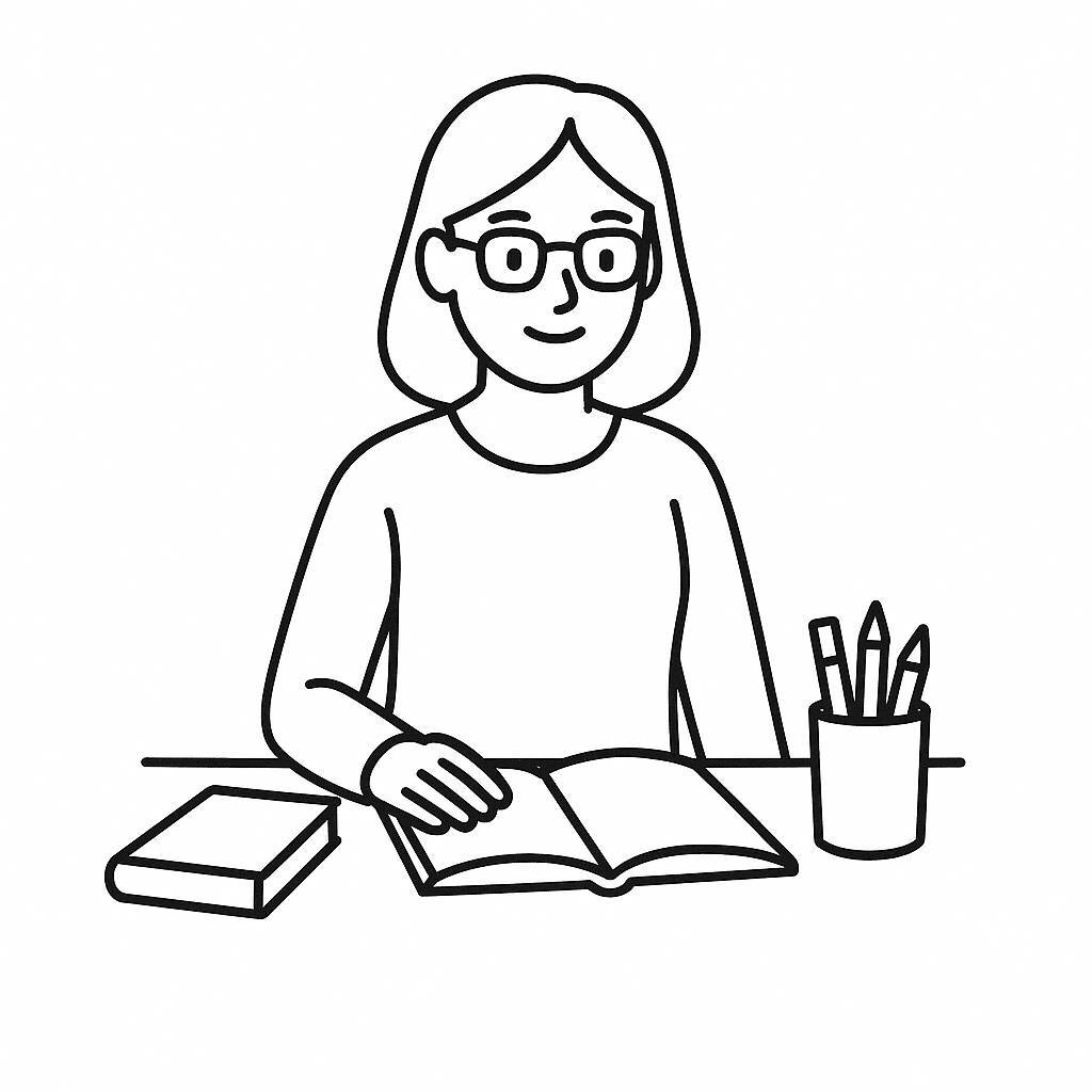 Teacher with Classroom Supplies