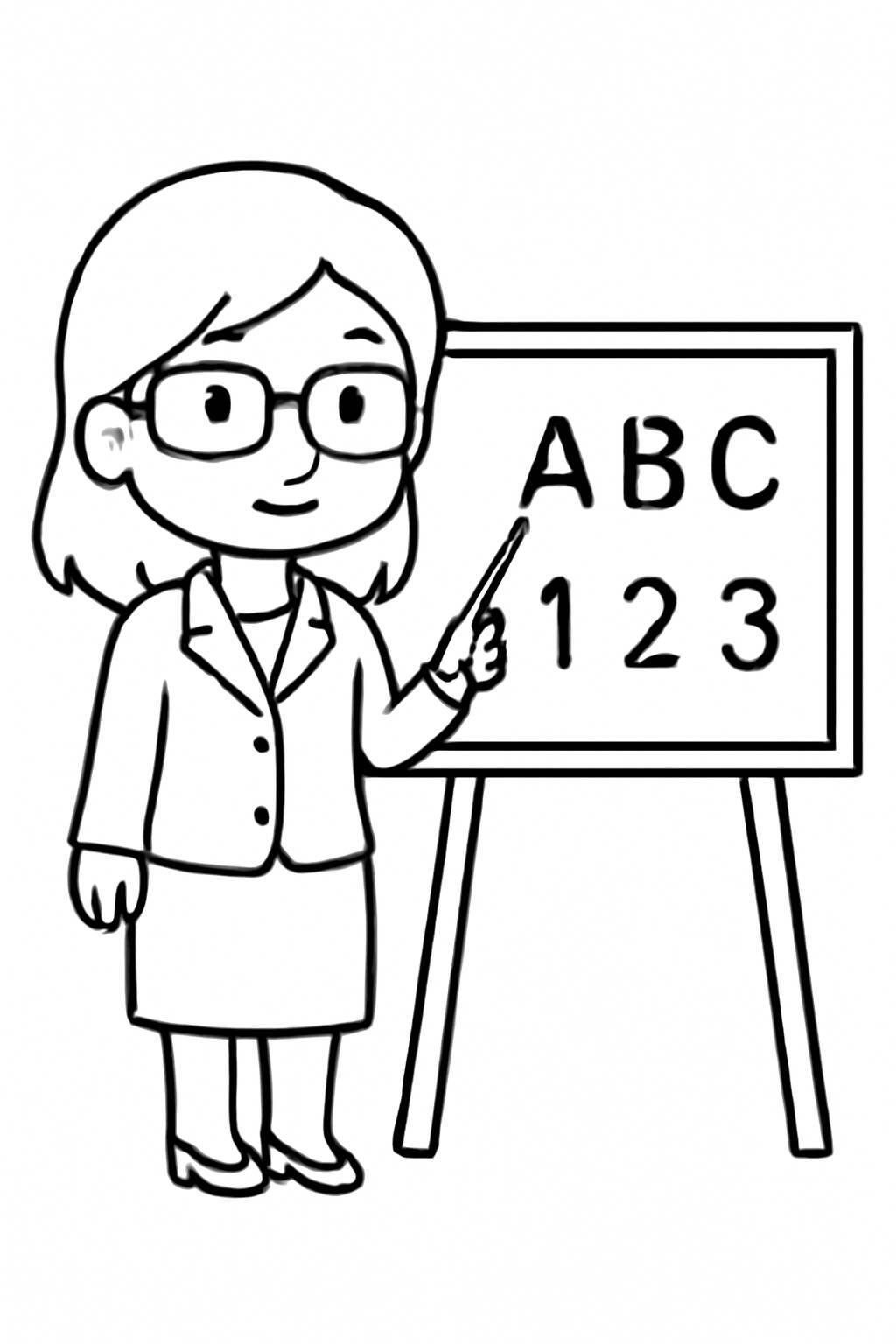 Teacher with Alphabet Board