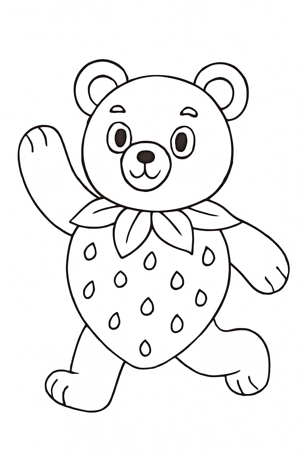Transparent Glass Strawberry Bear