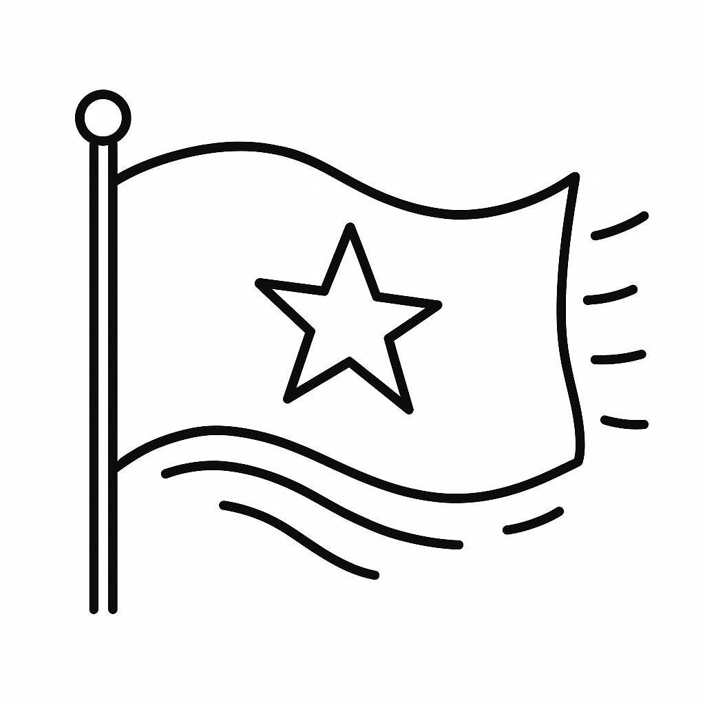Vietnamese Flag Waving in the Wind