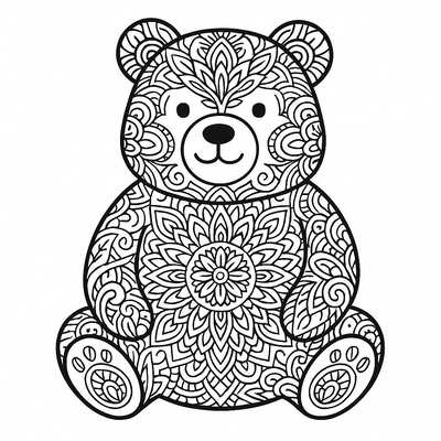 Bear Coloring Pages for Kids – Cute Bear Coloring PDF
