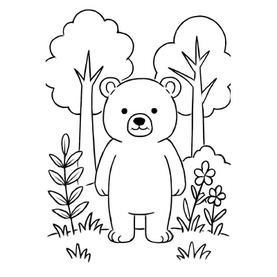 Bear Coloring Pages for Kids – Cute Bear Coloring PDF