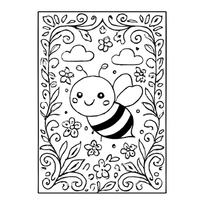 Bee Coloring Pages for Kids – Free Printable Bee PDF
