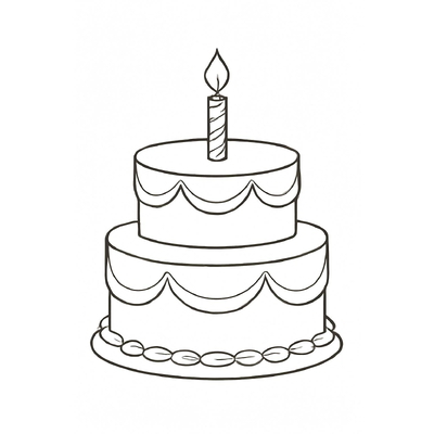 Birthday Cake Coloring Pages for Kids – Printable Cake Coloring PDF