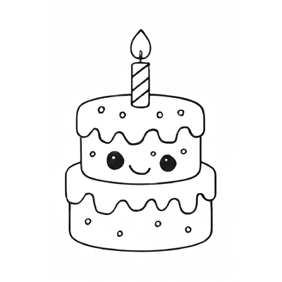 Birthday Cake Coloring Pages for Kids – Printable Cake Coloring PDF