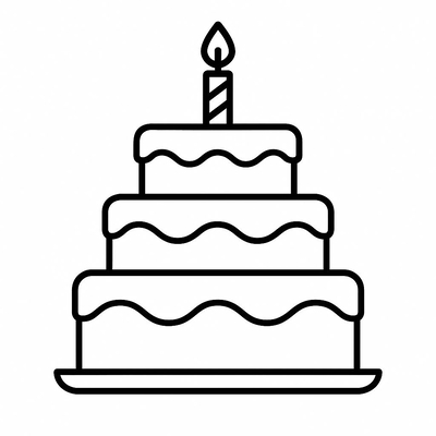 Birthday Cake Coloring Pages for Kids – Printable Cake Coloring PDF
