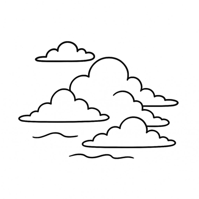 Cloud Coloring Pages for Kids – Beautiful Cloud Coloring Pictures