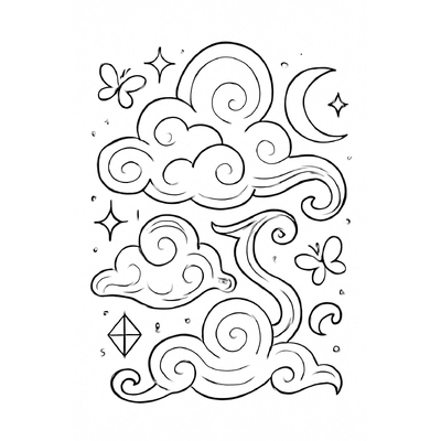 Cloud Coloring Pages for Kids – Beautiful Cloud Coloring Pictures