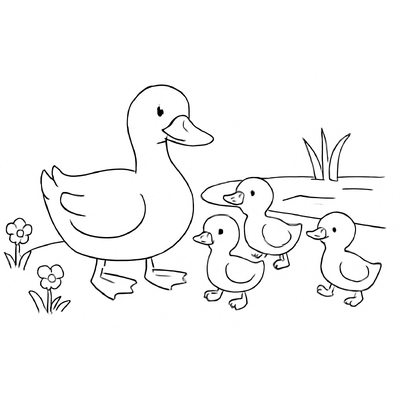 Duck Coloring Pages for Kids – Free PDF Download