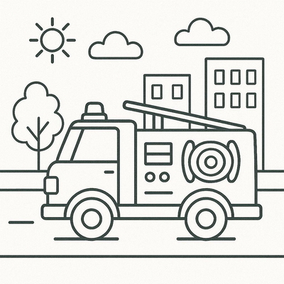Fire Truck Coloring Pages for Kids – Free PDF Download