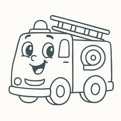 Fire Truck Coloring Pages for Kids – Free PDF Download