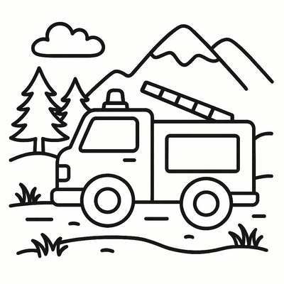Fire Truck Coloring Pages for Kids – Free PDF Download
