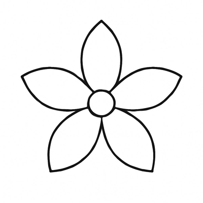 Five-Petal Flower Coloring Pages for Kids – Free Printable PDF