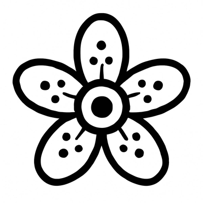 Five-Petal Flower Coloring Pages for Kids – Free Printable PDF