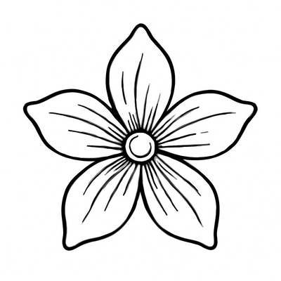 Five-Petal Flower Coloring Pages for Kids – Free Printable PDF