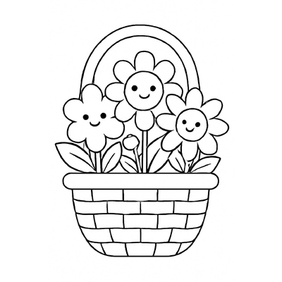 Flower Basket Coloring Pages for Kids – Fun and Creative Coloring Pictures