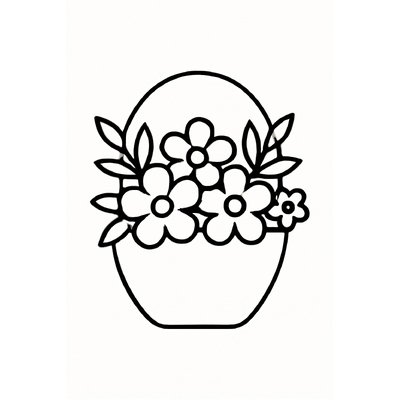 Flower Basket Coloring Pages for Kids – Fun and Creative Coloring Pictures
