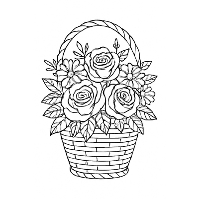 Flower Basket Coloring Pages for Kids – Fun and Creative Coloring Pictures