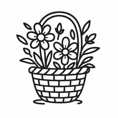 Flower Basket Coloring Pages for Kids – Fun and Creative Coloring Pictures