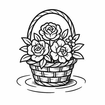 Flower Basket Coloring Pages for Kids – Fun and Creative Coloring Pictures