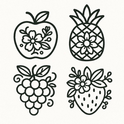 Fruit Coloring Pages for Kids – Fun and Playful Fruit Pictures