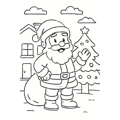 Santa Claus Coloring Pages for Kids – Christmas Coloring PDF