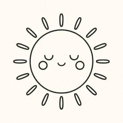 Sun Coloring Pages for Kids – Beautiful and Happy Sun Pictures